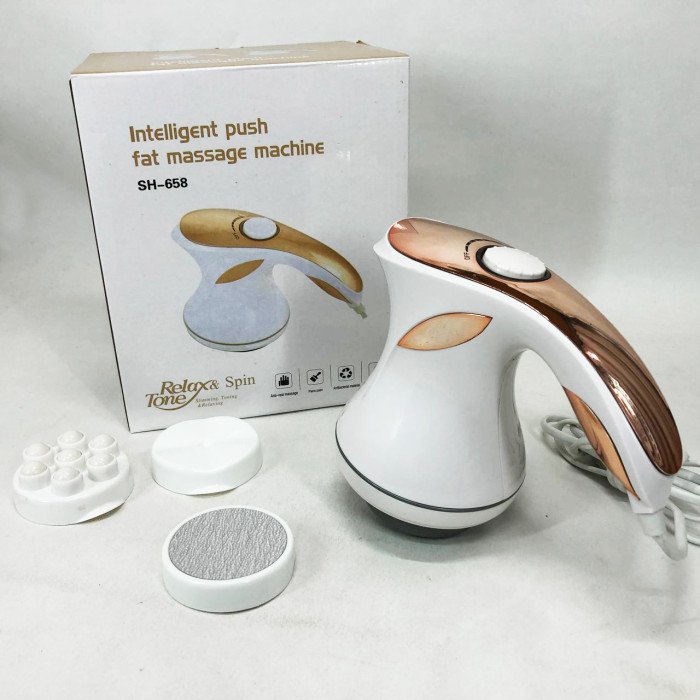 Масажер для тіла Relax and Spin Tone SH-658, вібро антицелюлітний масажер. Колір: жовтий