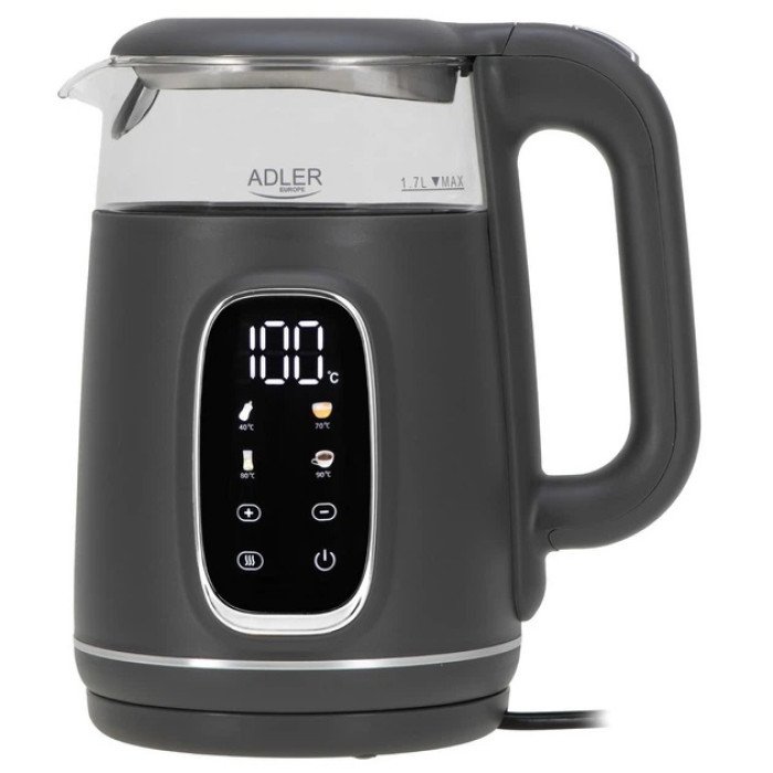 Чайник Adler AD 1305 із регулюванням температури 1.7Л 2200Вт Gray