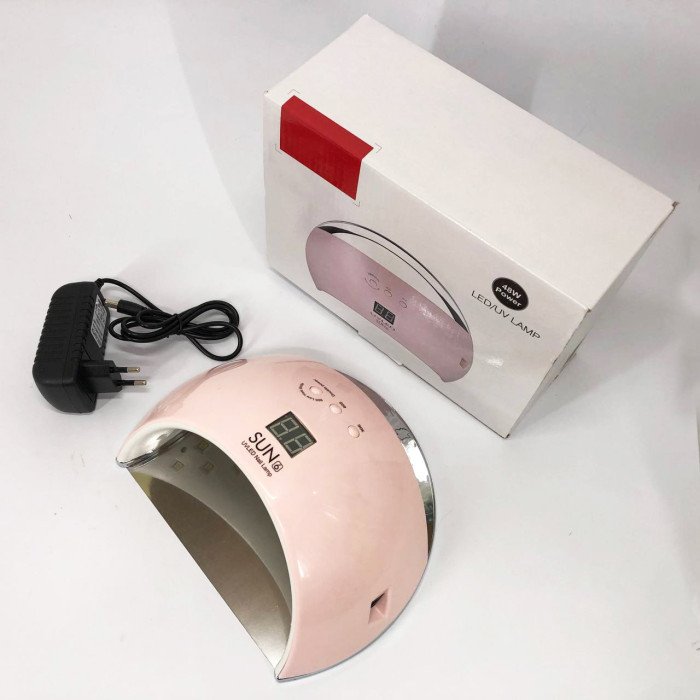Ультрафіолетова лампа для Манікюру UV LAMP Sun 6, Світлодіодна сушарка для гель лаку. Колір: рожевий