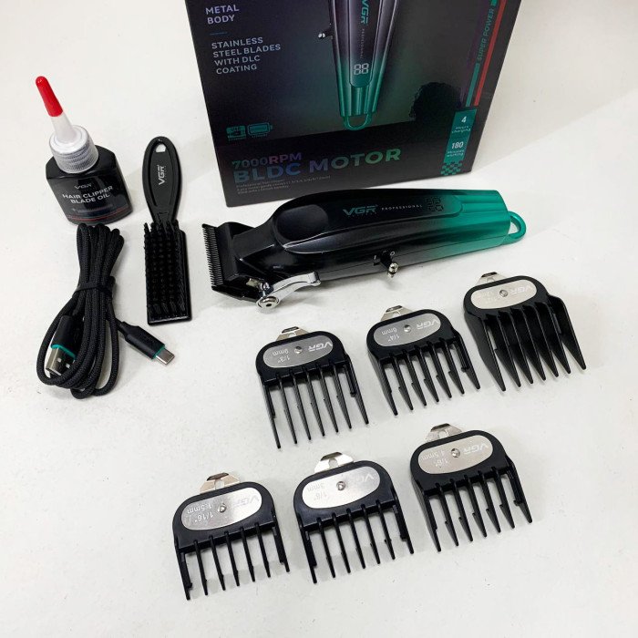 Акумуляторна машинка для стрижки VGR V-662 Колір: зелений