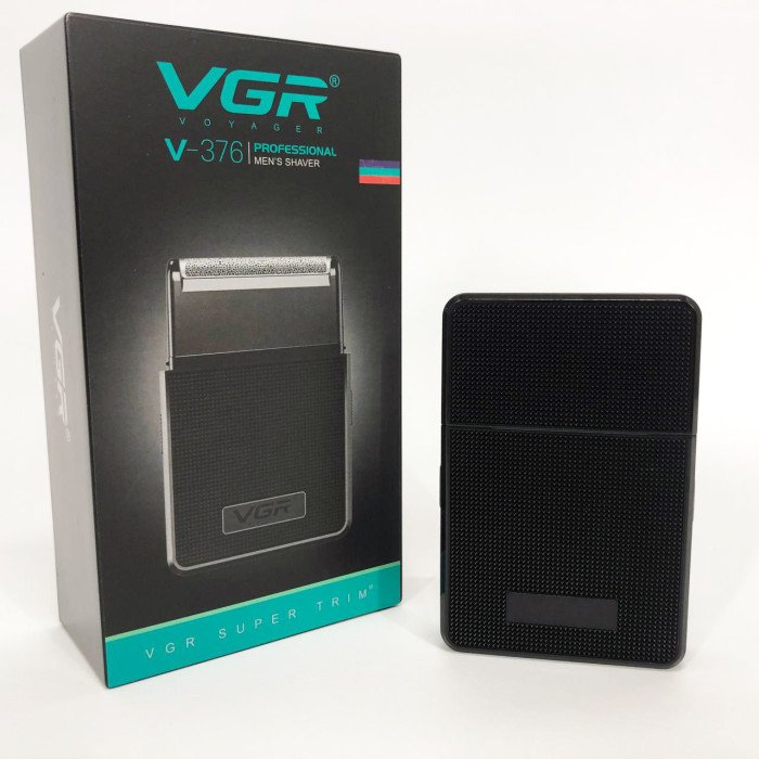 Електробритва VGR V-376 BLACK шейвер, Бюджетна машинка для стрижки бороди, Бездротова електробритва