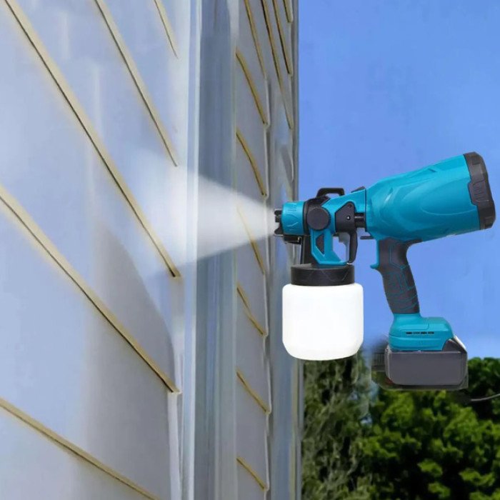 Краскопульт акумуляторний Krafftec 48V/2Ah, 600 W, 800 мл, фарборозпилювач портативний, 2 акумулятори