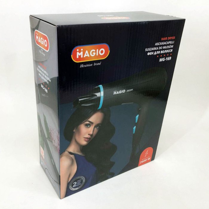 Фен Magio MG-169, потужний універсальний фен, повітряний стайлер для волосся, фен з іонізацією