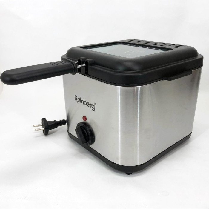 Фритюрниця для дому Rainberg RB-2219 з терморегулятором та знімною чашею електрофритюрниця міні фритюрниця