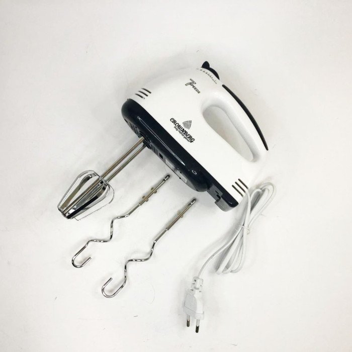 Міксер Crownberg CB-7322 з віночками та гаками для тесту 300 Вт, ручний міксер для кухні, кухонний міксер