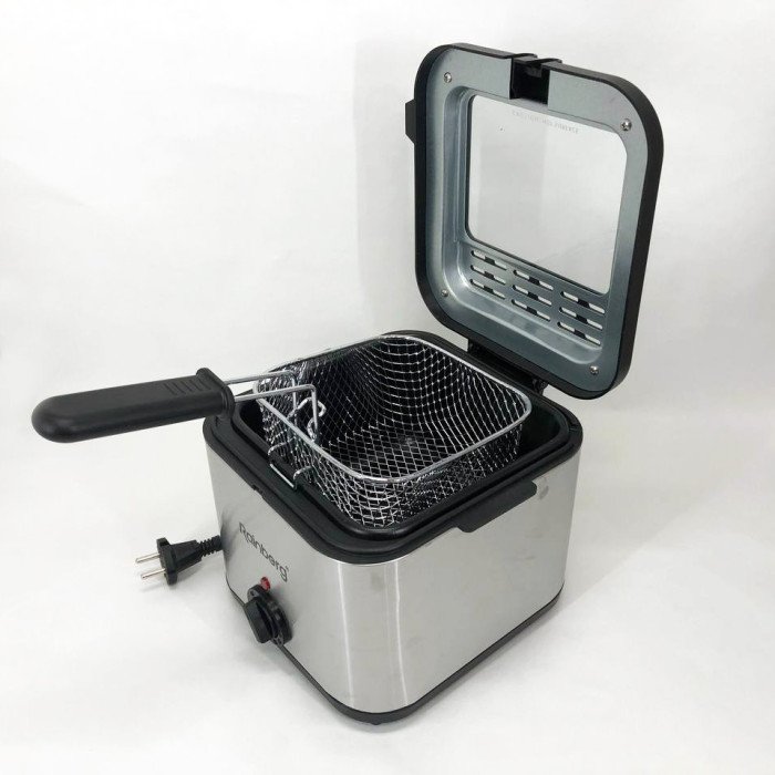 Фритюрниця для дому Rainberg RB-2219 з терморегулятором та знімною чашею електрофритюрниця міні фритюрниця