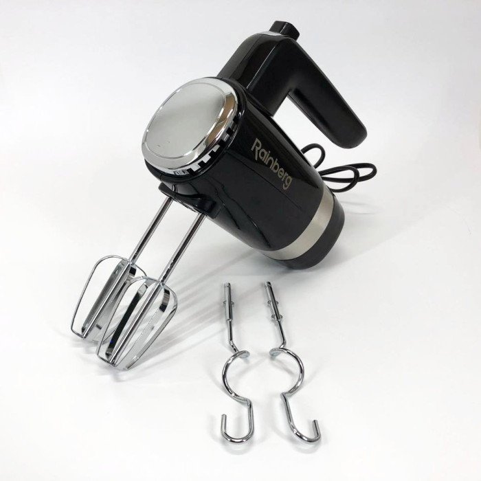 Міксер ручний Rainberg RB-2216 (5 швидкостей, 2 насадки та підставка) 600W, потужний міксер блендер ручний