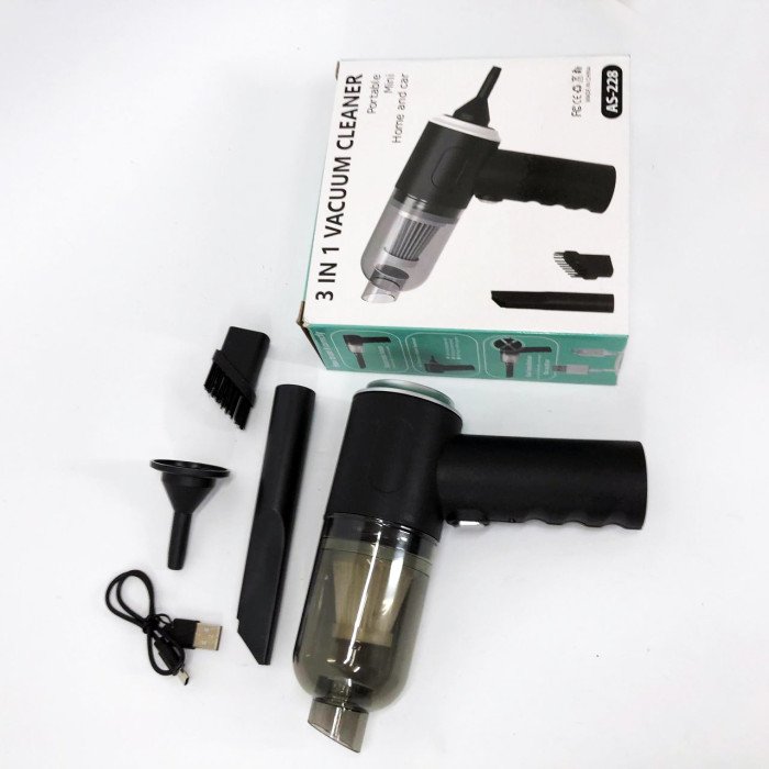 Ручний міні акумуляторний пилосос для машини / будинку з насадками AS-228