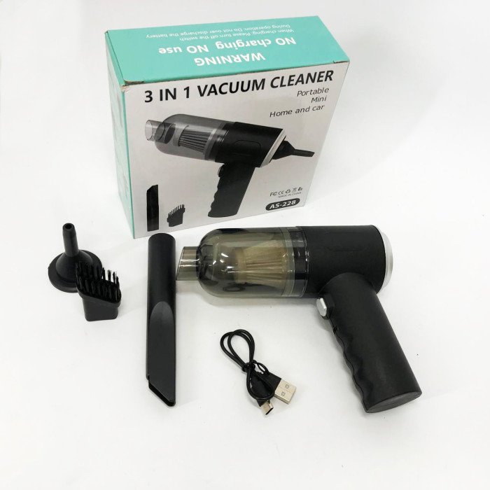 Ручний міні акумуляторний пилосос для машини / будинку з насадками AS-228