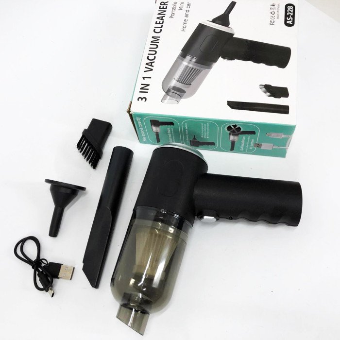 Ручний міні акумуляторний пилосос для машини / будинку з насадками AS-228