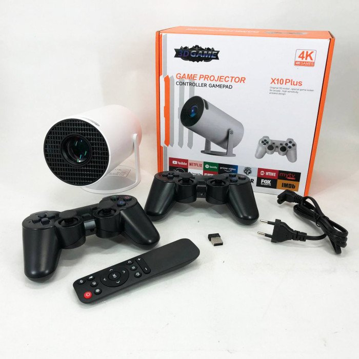 Смарт-проектор - ігрова приставка з джойстиками X10 Plus