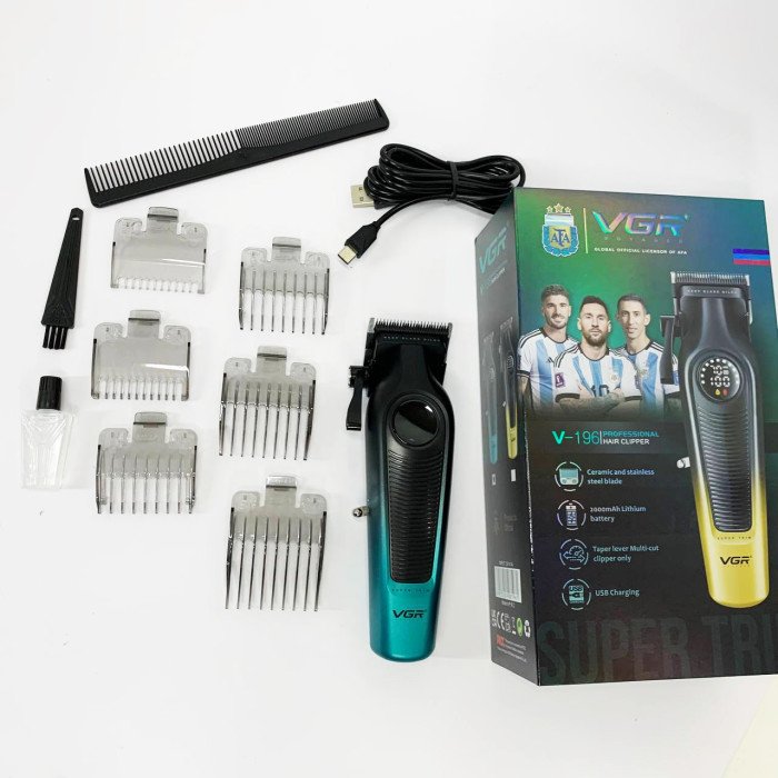 Акумуляторна машинка для стрижки VGR V-196 GREEN