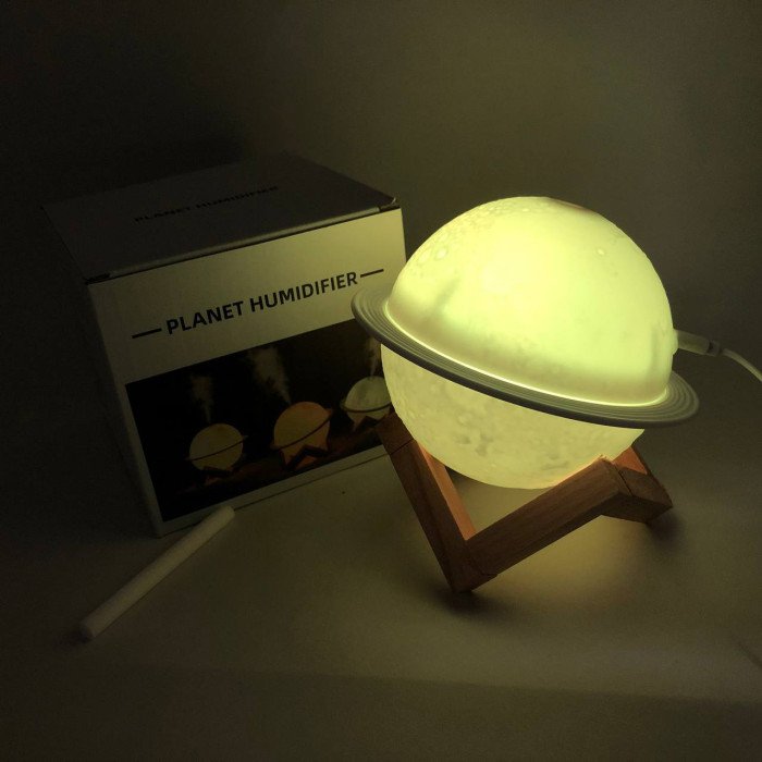 Зволожувач очисник повітря нічник 3 в 1 Сатурн компактний з LED підсвічуванням 3 режими міні арома лампа