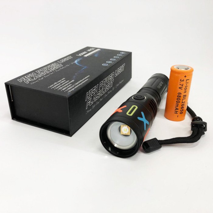 Ручний світлодіодний ліхтар PLD G26 White Laser LED PM20-TG з заряджанням USB, акумулятор 26650