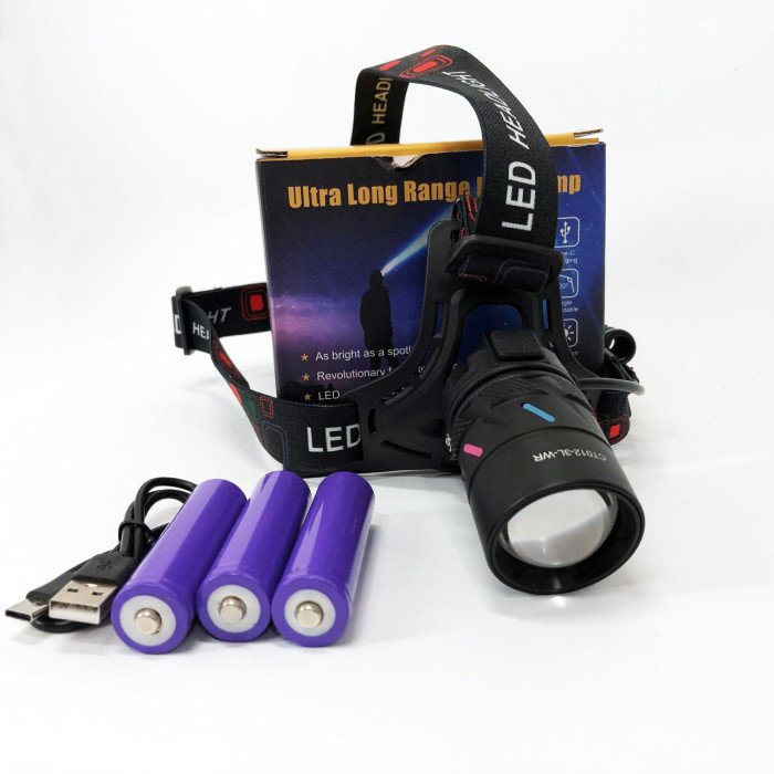 Ліхтар налобний NIGHT VISION FLUORESCENCE CT012-3L-2TG(white+red), Налобний ліхтар з лінзою