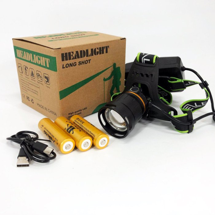 Ліхтарик налобний Bailong BL-A13-3-P360, Ліхтарик налобний потужний, Налобний прожектор