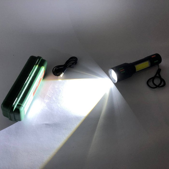 Ліхтарик 623-TG+COB, Переносний ручний потужний ліхтар, Портативний світлодіодний ліхтар із зарядкою