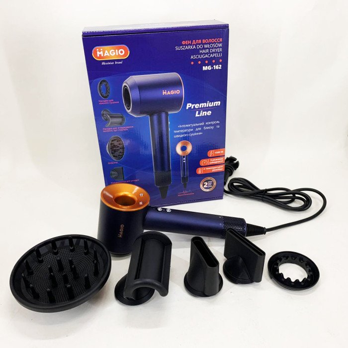 Фен для волосся MAGIO MG-162 5 насадок 1500 Вт