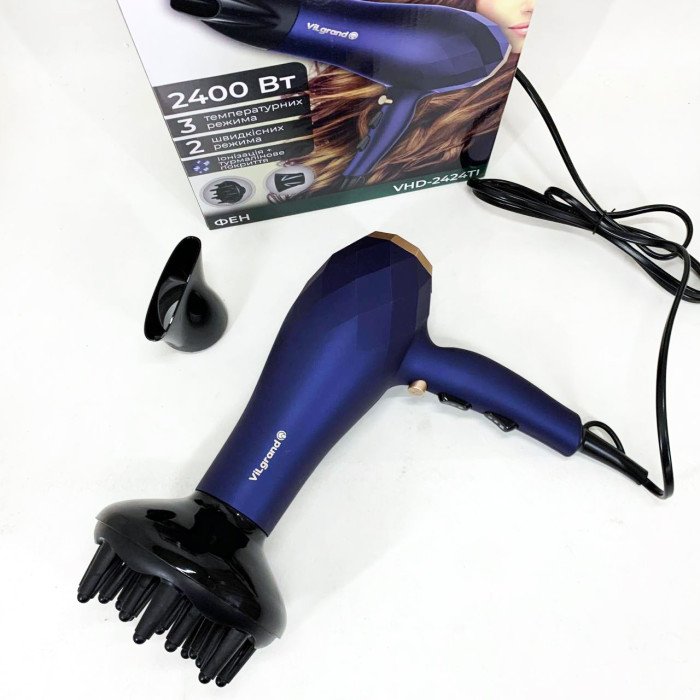 Фен VILGRAND VHD 2424TI. Колір: синій