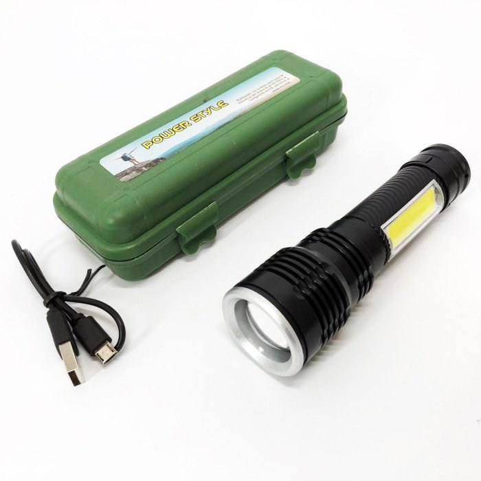 Ліхтарик кишеньковий світлодіодний Police BL-T630S-XPE+COB, Суперпотужний пошуковий ручний ліхтар