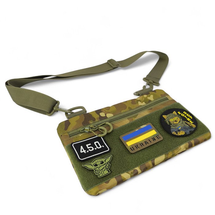 Молодіжна тактична сумка для патчів на плече з 4 кишенями multicam