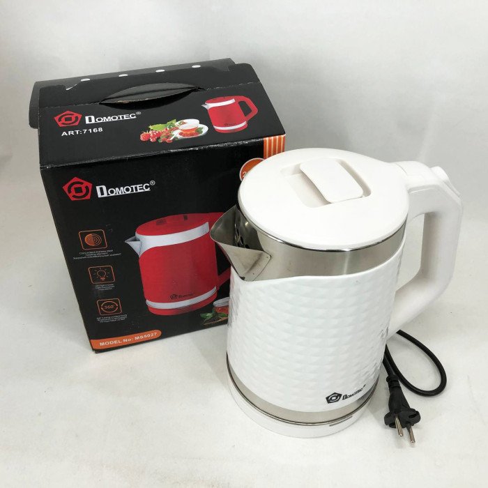 Електрочайник Domotec MS-5027 2000 Вт. Колір: білий