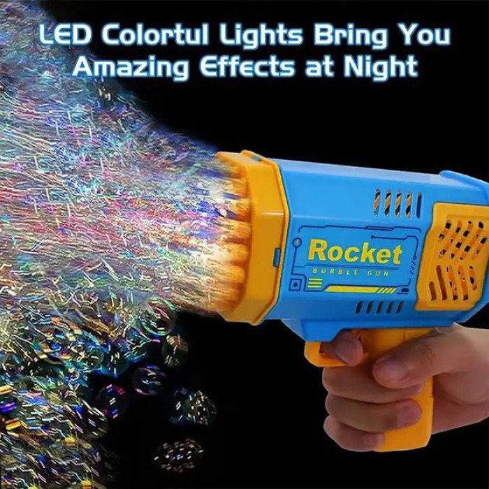 Дитячий пістолет мильні бульки Rocket Bubble Gun 15,8 см автоматичний. Колір: жовтий