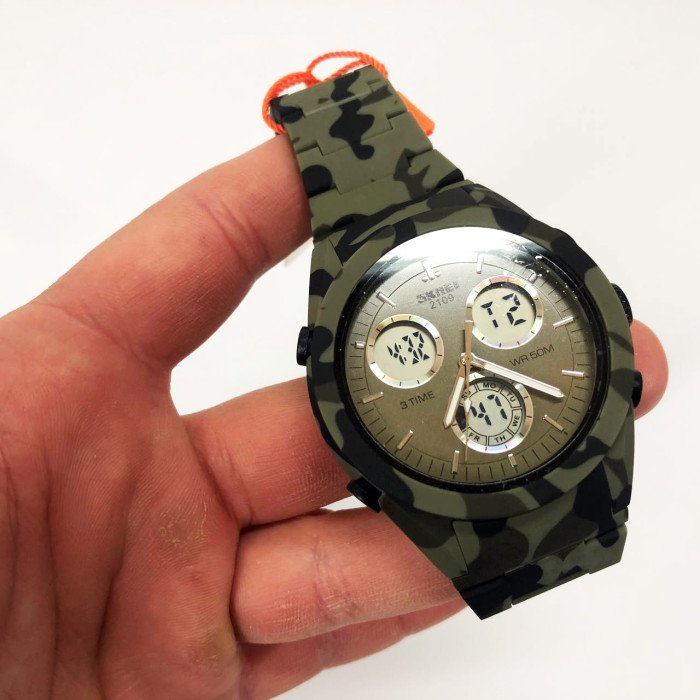 Годинник наручний чоловічий SKMEI 2109CMGN, оригінальний чоловічий годинник, військовий чоловічий наручний годинник зелений
