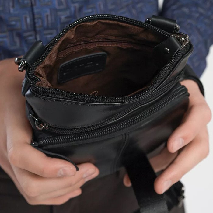 Чоловіча сумка з натуральної італійської шкіри флотар – 5 кишень, міцна фурнітура