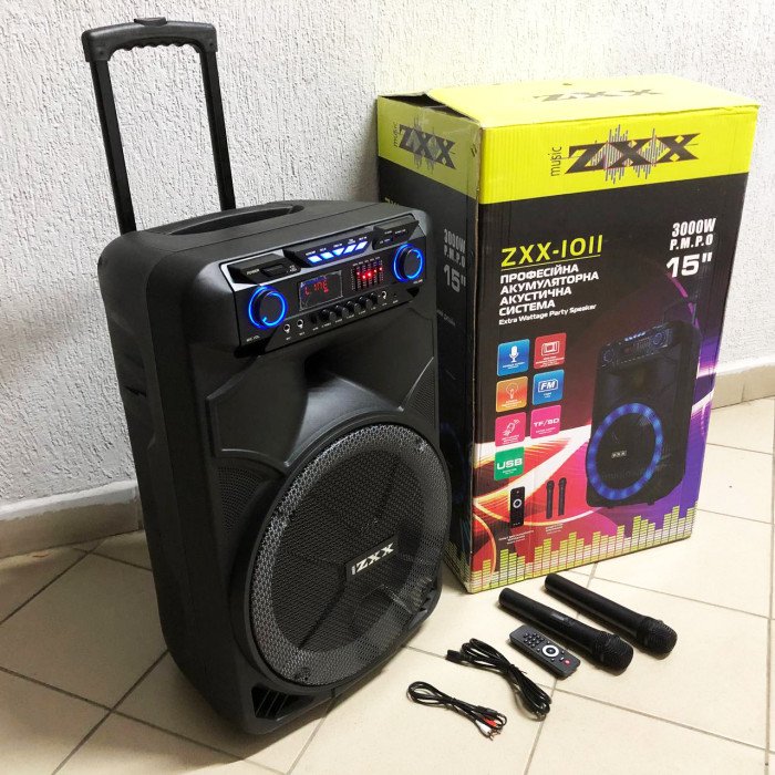 Професійна акумуляторна акустична система ZXX-1011 800 Вт 15