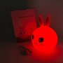 Силіконовий Нічний світильник ЗАЙЧИК дитячий LED лампа 7 кольорів з АКУМУЛЯТОРОМ