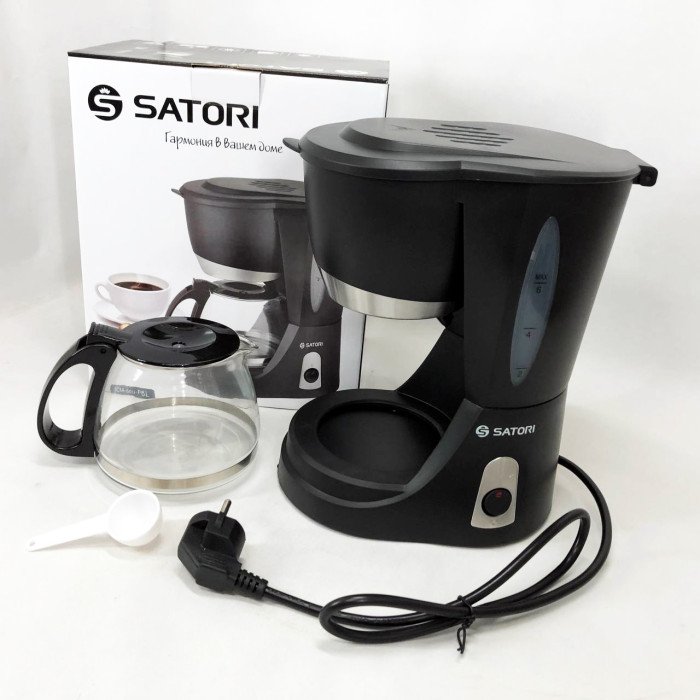 Кавоварка крапельна Satori SCM-600-PBL 650 Вт, Маленька кавомашина для дому, Маленька кавомашина