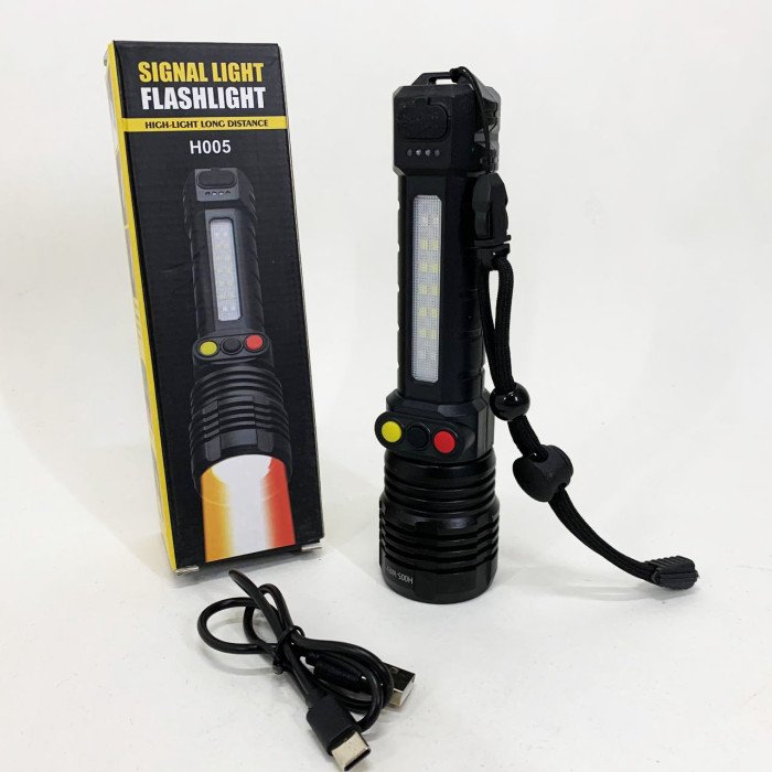 Ліхтар ручний PLD-H005-3PM10-TG +14SMD, білий, жовтий, червоний