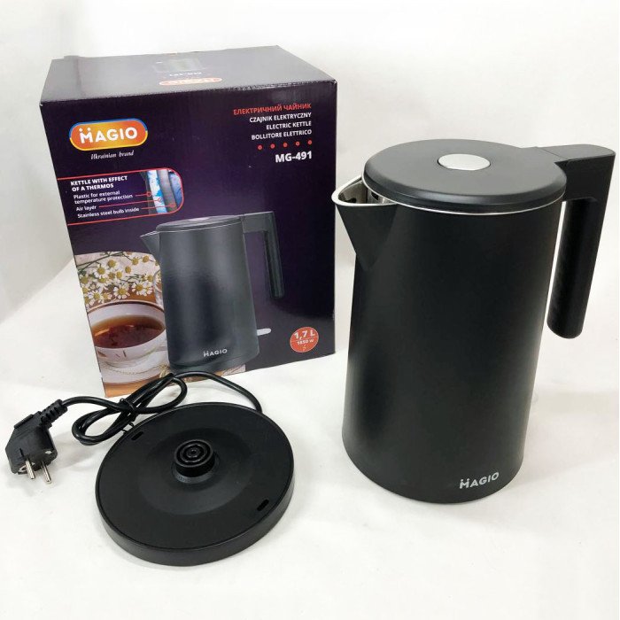 Електрочайник-термос Magio MG-491 1.7 л, електронний чайник, дисковий чайник, чайник електро