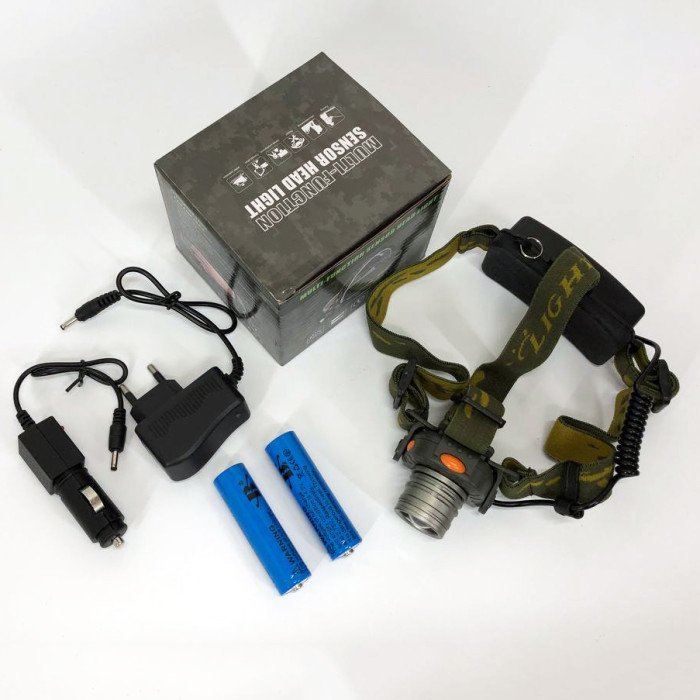 Налобний ліхтар тактичний Bailong BL-1505\602B SENSOR з датчиком руху, Ліхтарик налобний led