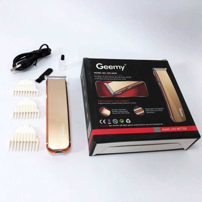 Машинка для стрижки GEMEI GM-6048, Машинка для стрижки домашня, електробритва для голови. Колір: золотий