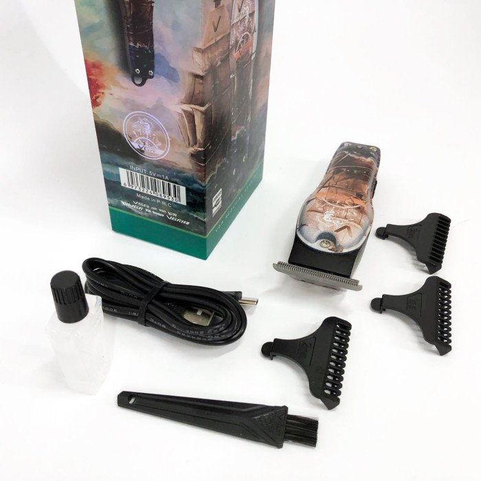 Професійний триммер для стрижки волосся та бороди VGR V-953 з насадками, окантувальна машинка