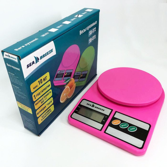 Ваги кухонні SeaBreeze SB-072, Електричні кухонні ваги, Точні кухонні ваги. Колір: рожевий
