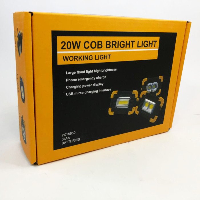 Світлодіодний ліхтар LED прожектор USB L811-20W-COB-1W з Power Bank, лампа-прожектор, ручний прожектор