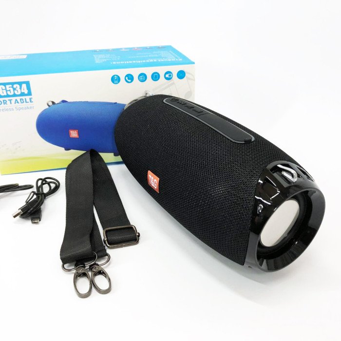 Портативна колонка Bluetooth TG534 SD IPX5 з ремінцем, акумуляторна колонка для музики. Колір: чорний