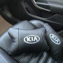 Автодушки 2 шт на підголовник Kia / Кіа, натуральна шкіра, чорні, Підголовник для авто з комфортом