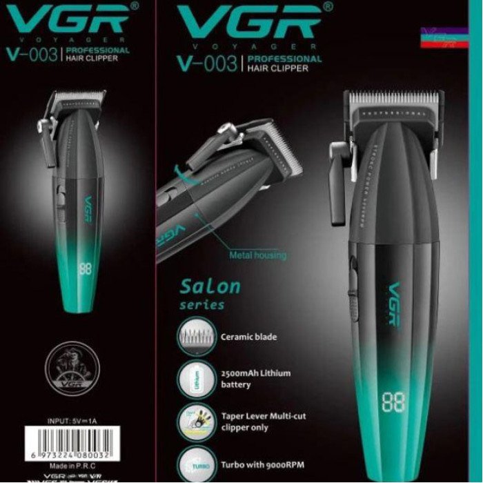 Машинка для стрижки волосся акумуляторна Professional Turbo з різними насадками VGR V-003