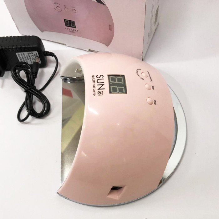 Ультрафіолетова лампа для Манікюру UV LAMP Sun 6, Світлодіодна сушарка для гель лаку. Колір: рожевий