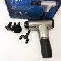Акумуляторний масажер Fascial Gun KH-320 портативний ручний ударний м'язовий пістолет 4 насадки сірий