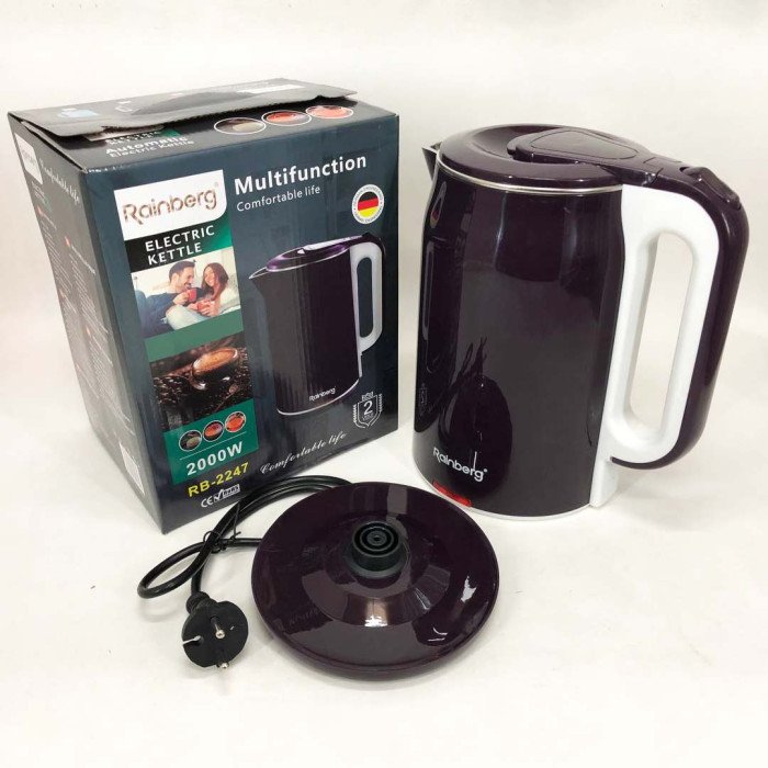 Чайник електричний Rainberg RB-2247 2000Вт 2л. Колір: баклажан