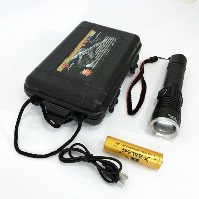 Тактичний ліхтар Police BL-A92-P50, сильний ліхтарик, світлодіодний ліхтарик ручний акумуляторний портативний