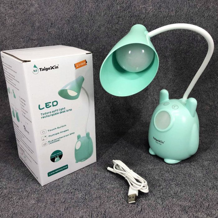 Настільна лампа TaigeXin LED TGX 792, Настільна лампа на гнучкій ніжці, сенсорна лампа. Колір: зелений