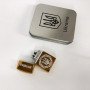 Дугова електроімпульсна USB Юсб запальничка Україна металева коробка HL-447. Колір: золотий