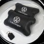 Набір подушок 2шт в авто Volkswagen з натуральної шкіри, на підголовник у машину, Автомобільна  подушка