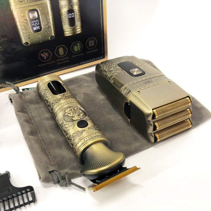 Провідний професійний набір машинка для стрижки та шейвер VGR V-649, Чоловічий акумуляторний тример